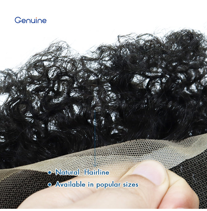100%Human Hair Black Color 4mm Afro Kinky Curly Super Fine Full Lace Silk Top African Men Wig Toupee for Men