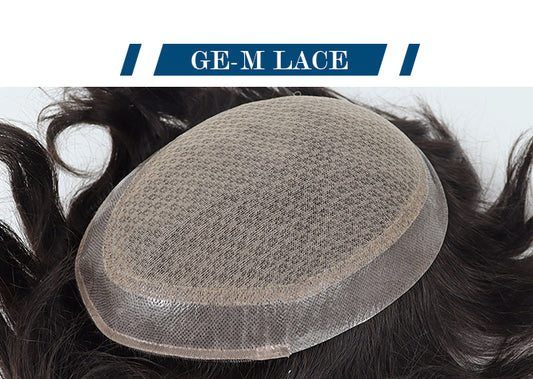 M-Lace Natural Straight Indian Remy Human Hair Silk Base Men Toupe